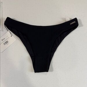 ZYIA Black Fine Ribbed Bikini Bottom 1373M